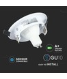 V-Tac 3-pak downlights med 5W lyskilde - Hvit front, komplett med GU10 holder og LED spotter, innendørs