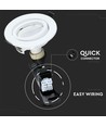 V-Tac 3-pak downlights med 5W lyskilde - Hvit front, komplett med GU10 holder og LED spotter, innendørs