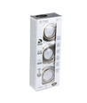 3-pakning 5W innfellingsspot - Stålfront, komplett med GU10-holder og LED-spot