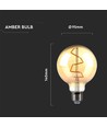 E27 4W LED globepære - Ø9,5 cm, Karbon-filament, ekstra varmhvit, 2200K