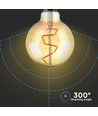 E27 4W LED globepære - Ø9,5 cm, Karbon-filament, ekstra varmhvit, 2200K