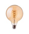E27 5W LED Globepære Spiral Filament - Ø95mm, Ekstra Varm Hvit, Kultråd