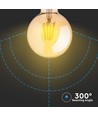 E27 8W dimbar LED globepære - Ø12,5 cm, Karbonfilament, ekstra varm hvit