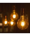 E27 8W dimbar LED globepære - Ø12,5 cm, Karbonfilament, ekstra varm hvit