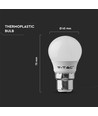 B22 5,5W LED-pære - G45, Samsung LED-chip