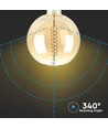 E27 8W dimbar LED kjempe globepære - Ø20 cm, Kultråd, ekstra varm hvit, 2000K