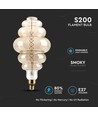 E27 8W dimbar LED kjempe globepære - Ø20 cm, Kultråd, ekstra varm hvit, 1800K