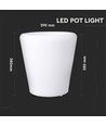 V-Tac RGB LED potteskjuler - Oppladbart, med fjernkontroll, 28x28x29 cm