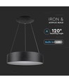 30W dimbar LED-lysekrone - Sort, mykt lys, varmhvit