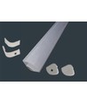 Alu hjørneprofil 30x30 til IP65 og IP68 LED strip - 2 meter, inkl. mattert deksel og klips
