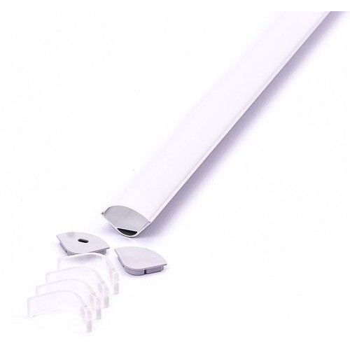 Alu hjørneprofil 30x30 til IP65 og IP68 LED strip - 2 meter, inkl. mattert deksel og klips