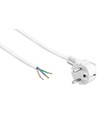 1,5 meter strømkabel - 250V, IP20 innendørs, hvit, Schuko-støpsel og avisolerte ledninger, 16A