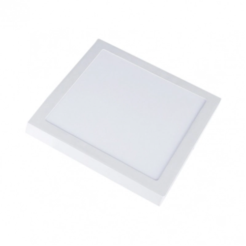 Outlet: 12W LED taklampe - 14 x 14cm, Høyde: 2,4cm, hvit kant