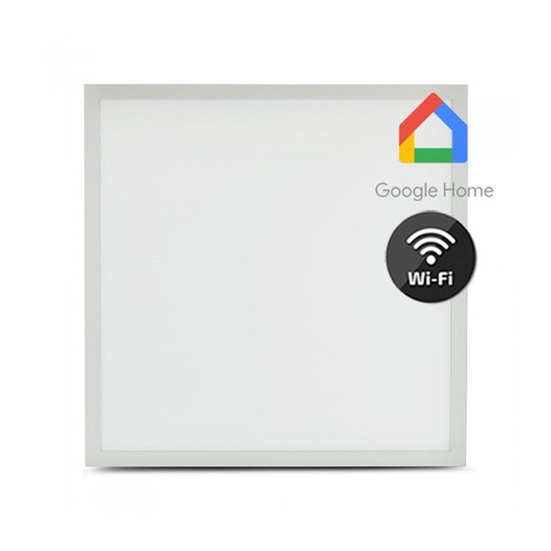 40W Smart Home LED-panel - 25mm, 60x60, Tuya/Smart Life, fungerer med Google Home/Alexa, hvit kant