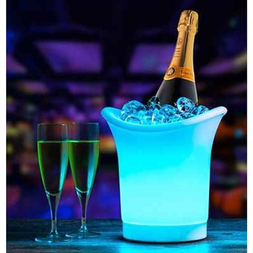 V-Tac RGB LED Isbøtte - Oppladbart, med fjernkontroll, 35x33x29 cm