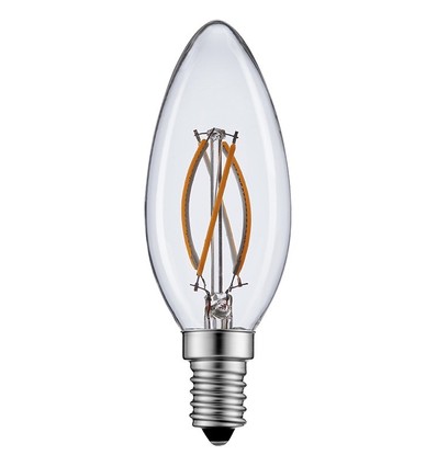 E14 2W LED-kronepære - Filament, varmhvit