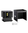 12W LED-vegglampe - IP65 utendørs, sort, firkantet, justerbar spredning, inkl. lyskilde