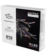 1 meter LED julelysslynge - Batteri, 10 LED, multicolor