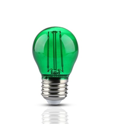 E27 2W LED kronepære - Grønn, Kultråd