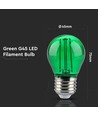 E27 2W LED kronepære - Grønn, Kultråd