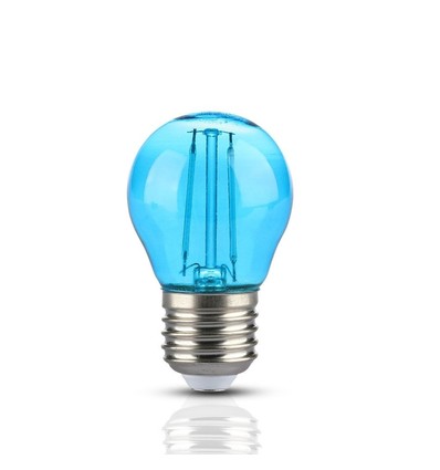 E27 2W LED kronepære - Blå, filament
