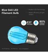 E27 2W LED kronepære - Blå, filament
