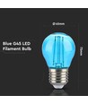 E27 2W LED kronepære - Blå, filament
