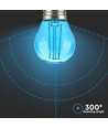 E27 2W LED kronepære - Blå, filament