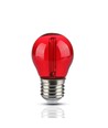 E27 2W LED kronepære - Rød, Kultråd