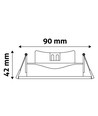 7W Ø10cm LED innfellingsspot - Hull: Ø8 cm, Mål: Ø10 cm, Innebygd driver
