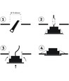 7W Ø10cm LED innfellingsspot - Hull: Ø8 cm, Mål: Ø10 cm, Innebygd driver
