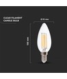 E14 6W LED kertepære - Filament