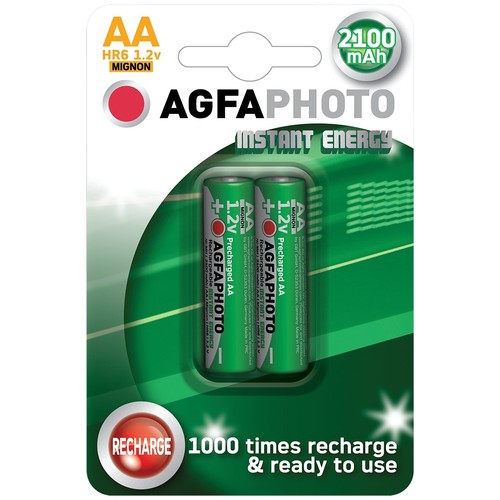 2 stk AgfaPhoto oppladbart batteri - AA, 1,5V