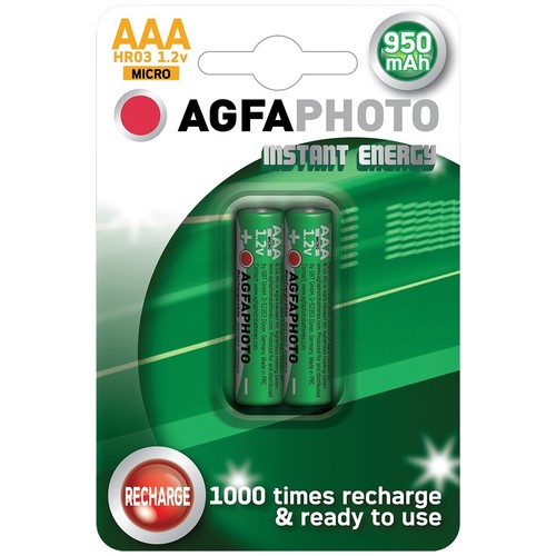 2 stk AgfaPhoto oppladbart batteri - AAA, 1,5V