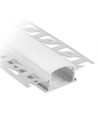 VT-8101 aluprofil må spartles fast - 2 meter, inkl. melkehvit deksel og ender