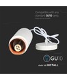 Outlet: V-Tac moderne pendellampe - Hvit med rose guld, Ø8 cm, GU10