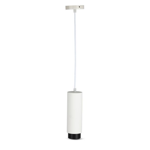 V-Tac moderne pendellampe - Hvit med svart, Ø8 cm, GU10