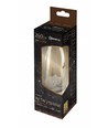 E14 2W LED-kronelyspære - C35, filament, ravfarget glass, ekstra varm