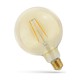 E27 2W LED globepære - Kultråd, 12,5 cm, ravfarget glass, ekstra varm