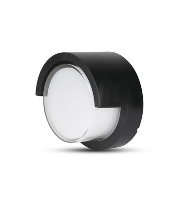 12W LED vegglampe - IP65 utendørs, Rund, sort, inkl. lyskilde