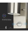GU10 Vegglampe m. sensor - IP44 utendørs, rustfri, uten lyskilde