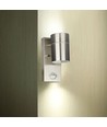 GU10 Vegglampe m. sensor - IP44 utendørs, rustfri, uten lyskilde