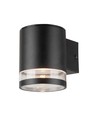 1W Solcelle vegglampe LED - IP54, sort, med sensor
