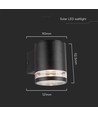 1W Solcelle vegglampe LED - IP54, sort, med sensor