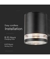 1W Solcelle vegglampe LED - IP54, sort, med sensor