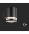 1W Solcelle vegglampe LED - IP54, sort, med sensor