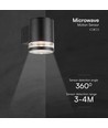 1W Solcelle vegglampe LED - IP54, sort, med sensor