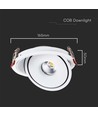 20W Ø16,5cm innfellingsspot RA90 - Hull: Ø15 cm, Mål: Ø16,5 cm, CCT - 3 lysfarger, 3i1, hvit kant