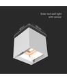 3W Solcelle vegglampe LED - IP65, Hvit, sensor