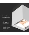 3W Solcelle vegglampe LED - IP65, Hvit, sensor